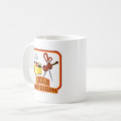 Rockin Paper Scissors Funny Music Band Cartoon Koffiemok (Voorkant links)