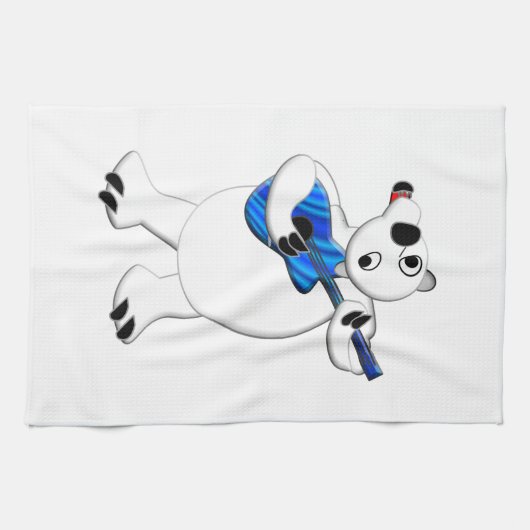 Rockin' Polar-Beer met gitaar Theedoek (Horizontaal)