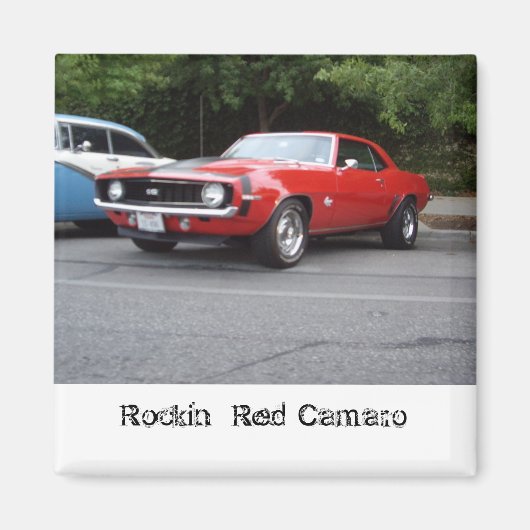 Rockin' Red Camaro magneet (Voorkant)