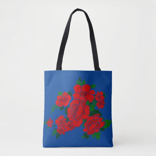 Rockin' Red Flowers  illustratie Tote Bag (Voorkant)