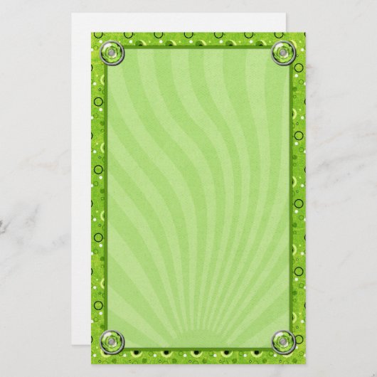 Rockin Retro Lime Groen Decorated Design Briefpapier (Voorkant / Achterkant)