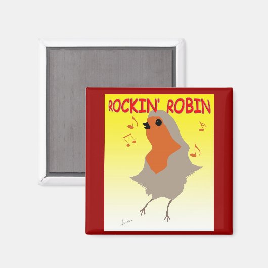 Rockin Robin Koelkast Magnet (Voorkant / Achterkant)