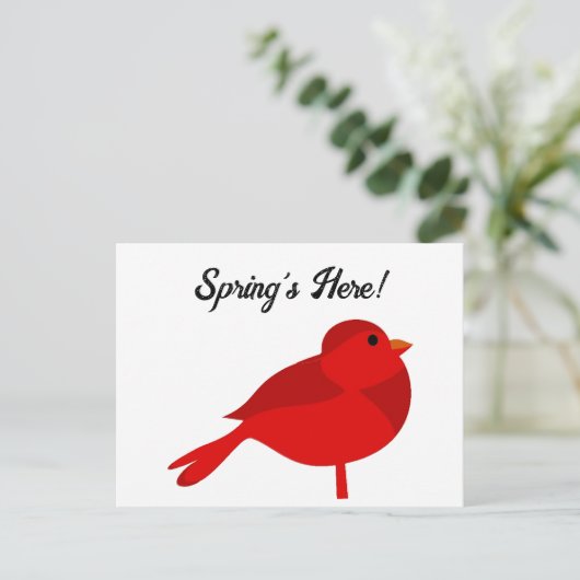 Rockin Robin Rode Kardinaal Schattigee Kinder Natu Briefkaart (Staand voorkant)