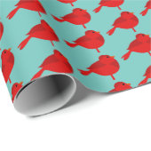 Rockin Robin Rode Kardinaal Schattigee Kinder Natu Cadeaupapier (Rol Hoek)