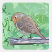 Rockin Robin Vierkante Sticker (Voorkant)