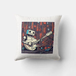 Rockin' Robots: Gitarist Robot Print Sierkussen