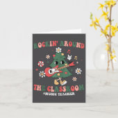 Rockin rond de Clroom Grappige muziek leraar Xmas Kaart (Gele Bloem)