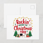 Rockin rond de kerstboom briefkaart (Voorkant / Achterkant)