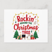 Rockin rond de kerstboom briefkaart (Voorkant)