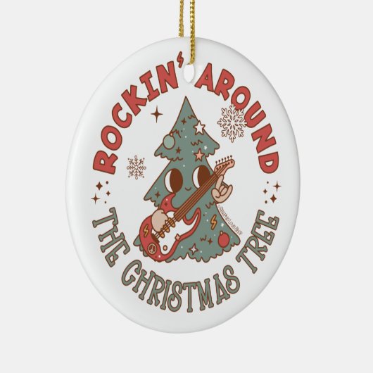 Rockin rond de kerstboom © GraphicLoveShop Keramisch Ornament (Rechts)