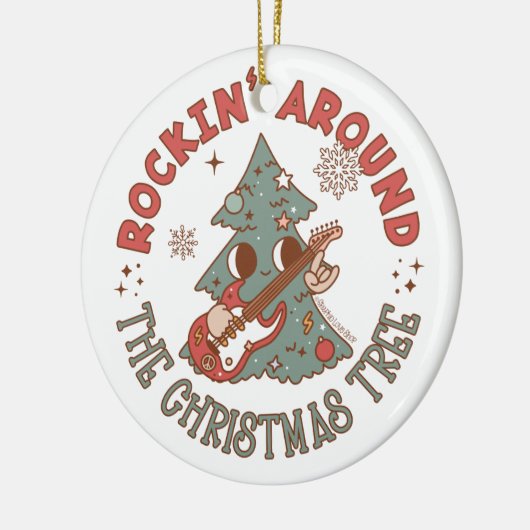 Rockin rond de kerstboom © GraphicLoveShop Keramisch Ornament (Links)