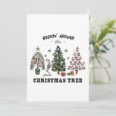 Rockin rond de kerstboom kaart (Staand voorkant)