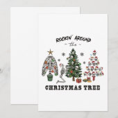 Rockin rond de kerstboom kaart (Voorkant / Achterkant)