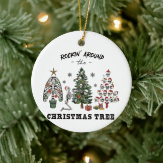 Rockin rond de kerstboom keramisch ornament
