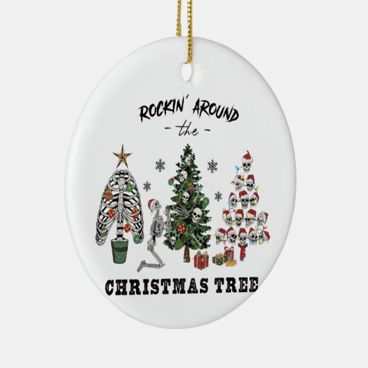 Rockin rond de kerstboom keramisch ornament (Rechts)