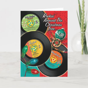 Rockin 'rond de kerstboom kerst Kaarten