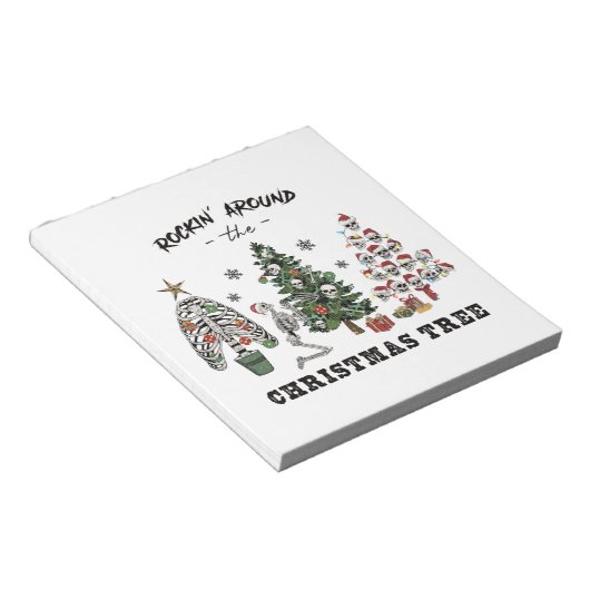 Rockin rond de kerstboom notitieblok (Schuin)