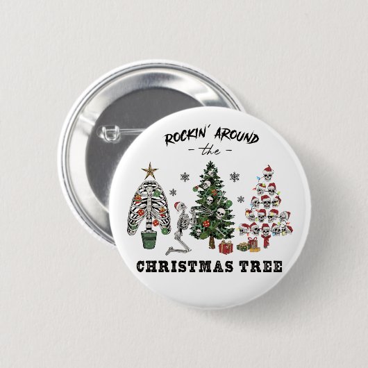 Rockin rond de kerstboom ronde button 5,7 cm (Voorkant /achterkant)