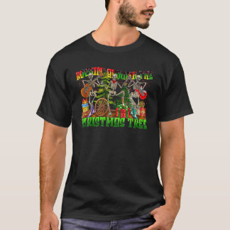 Rockin Rond de Kerstboom Skelet Spelen Gui T-shirt