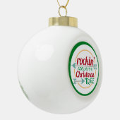 Rockin rond de kerstboomversiering keramische bal ornament (Links)