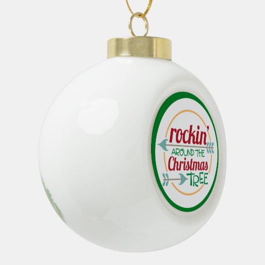 Rockin rond de kerstboomversiering keramische bal ornament (Links)