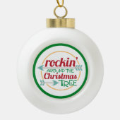 Rockin rond de kerstboomversiering keramische bal ornament (Voorkant)