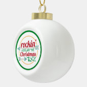 Rockin rond de kerstboomversiering keramische bal ornament (Rechts)