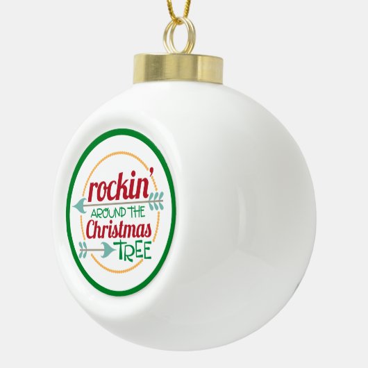 Rockin rond de kerstboomversiering keramische bal ornament (Rechts)