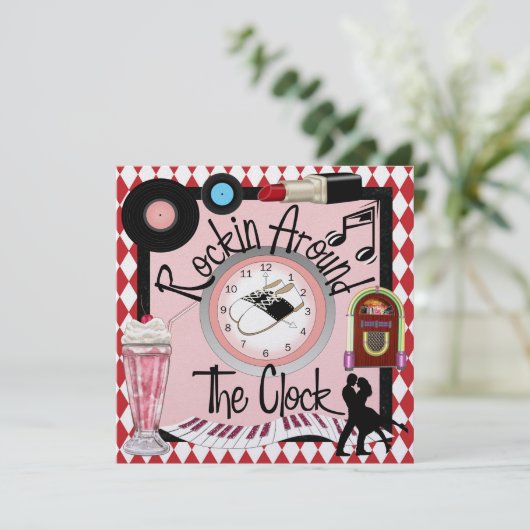 Rockin rond de Klock Party - SRF Kaart (Staand voorkant)