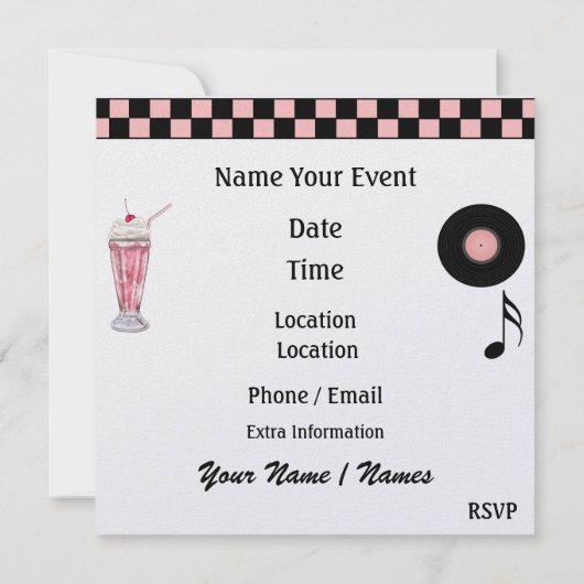 Rockin rond de Klock Party - SRF Kaart (Achterkant)