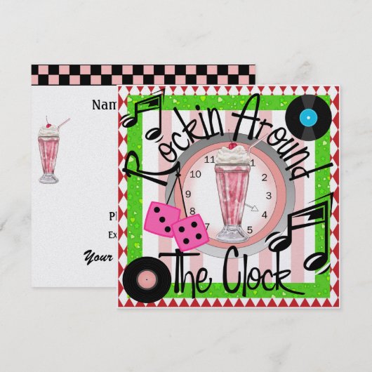 Rockin rond de Klock Party - SRF Kaart (Voorkant / Achterkant)