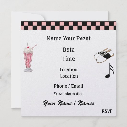 Rockin rond de Klock Party - SRF Kaart (Achterkant)