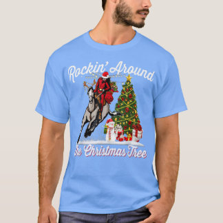 Rockin rond kerstbomen Funny Santa Ride Hor T-shirt