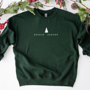 Rockin' rondom minimalistisch kerstshirt trui