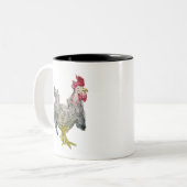 Rockin Rooster - Gepersonaliseerde microug Tweekleurige Koffiemok (Voorkant links)