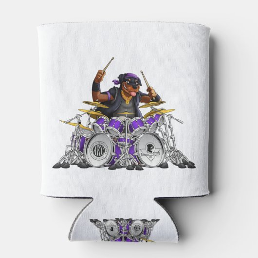 Rockin' Rottie Drummer Blikjeskoeler (Achterkant)