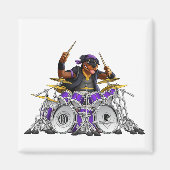 Rockin' Rottie Drummer Magneet (Voorkant)