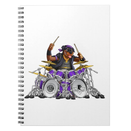 Rockin' Rottie Drummer Notitieboek (Voorkant)