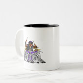 Rockin' Rottie Drummer Tweekleurige Koffiemok (Voorkant links)