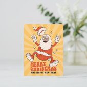 Rockin' Santa Claus - Een vrolijk en luid kerstfee Feestdagenkaart (Staand voorkant)