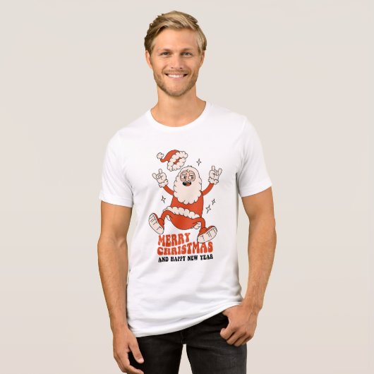 Rockin' Santa Claus - Een vrolijk en luid kerstfee Tri-Blend Shirt (Voorkant volledig)