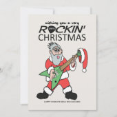 Rockin Santa Guitar Heavy Metal Kerstmis Feestdagenkaart (Voorkant)