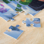 Rockin 'Santa & The Elf Band: Kerstman op de Drums Legpuzzel (Zijkant)