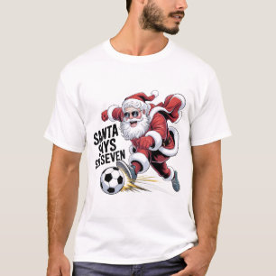 Rockin 'Santa zegt Six Seven Gitaar Grafische Tee  T-shirt