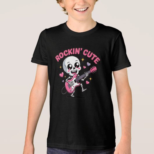 Rockin’ Schattige Skeleton Kinder T-shirt (Voorkant)