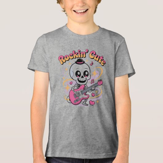 Rockin’ Schattige Skeleton Kinder T-shirt (Voorkant)