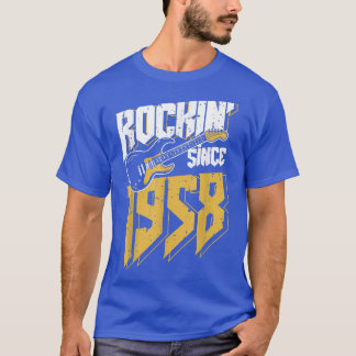 Rockin' Since 1958 Vintage Rock Music Fan 64th Bir T-shirt