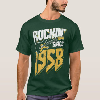 Rockin' Since 1958 Vintage Rock Music Fan 64th Bir T-shirt