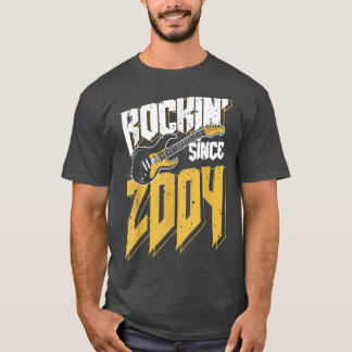 Rockin' Since 2004 Vintage Rock Music Fan 18th Bir T-shirt