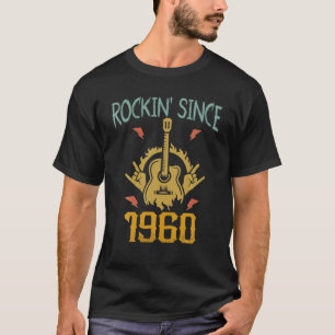 Rockin' sinds 1960, Vintage Retro Rock Music 61Th T-shirt